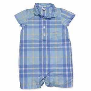 Janie and Jack Baby Boys Blue Yellow Plaid Romper 6–12 Months